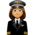 👩🏽‍✈️ woman pilot: medium skin tone display on Facebook